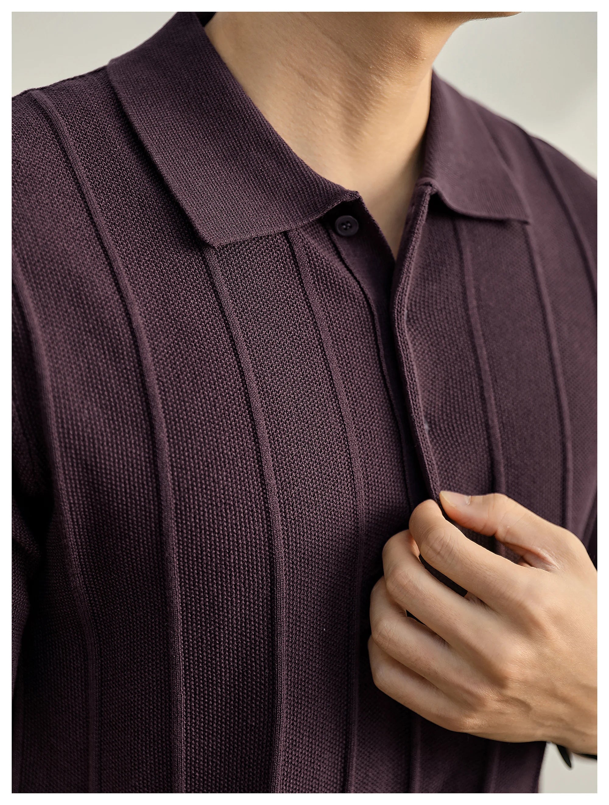 Leo Textured Knit Polo Shirt