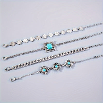 Set Pulseras Capas Piedra Cielo | Golden Blanco (3/3)
