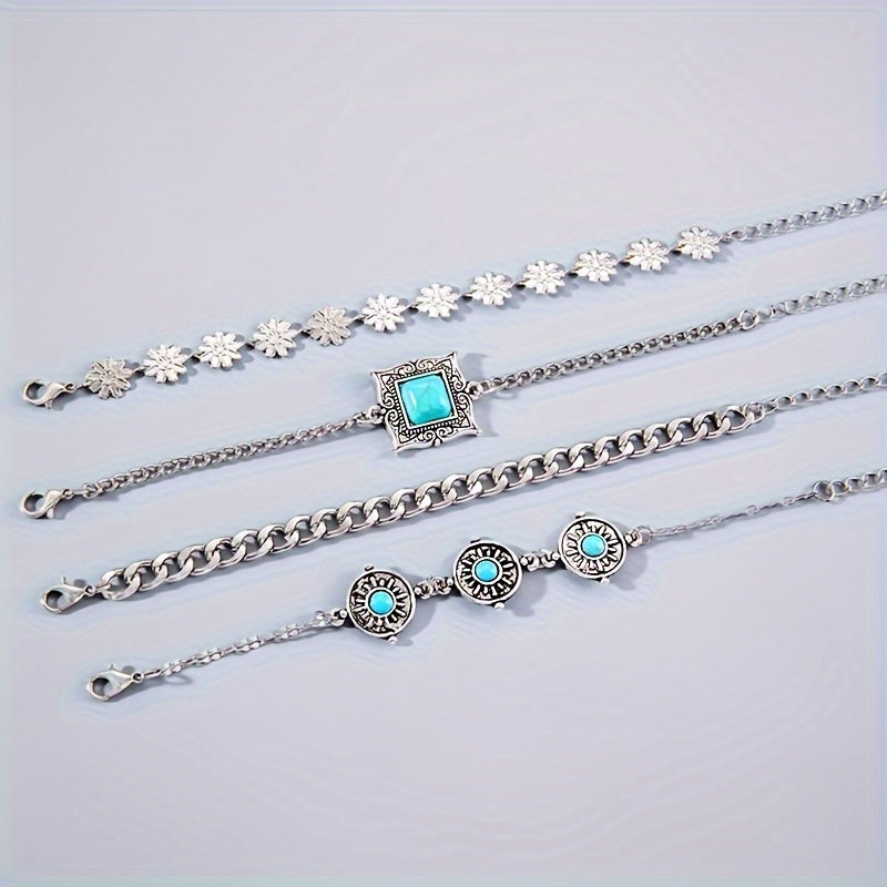 Set Pulseras Capas Piedra Cielo | Golden Blanco (3/3)