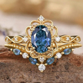Set de Anillos Corona Azelia Zafiro | Golden