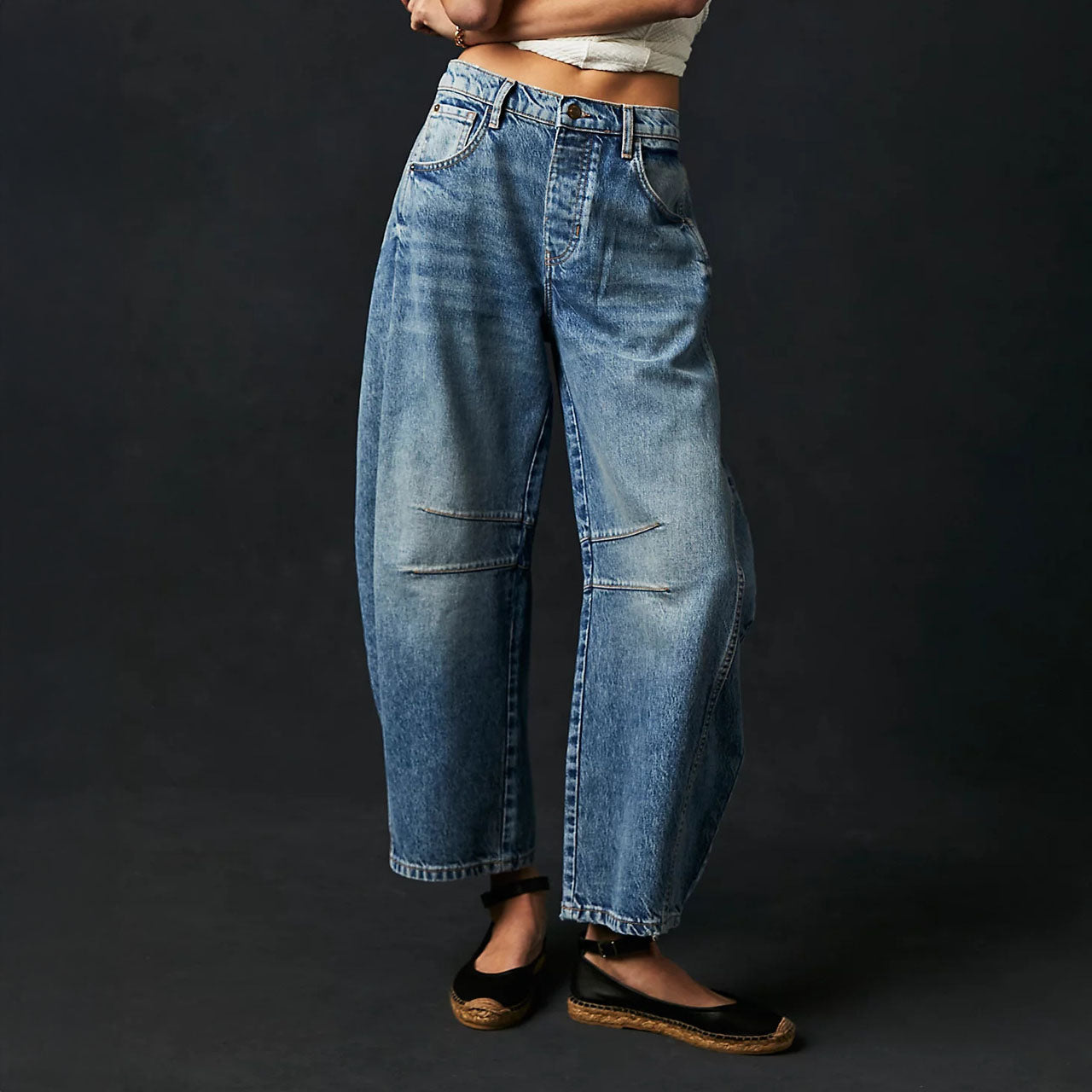 Caroline Wide-Leg Panel Jeans