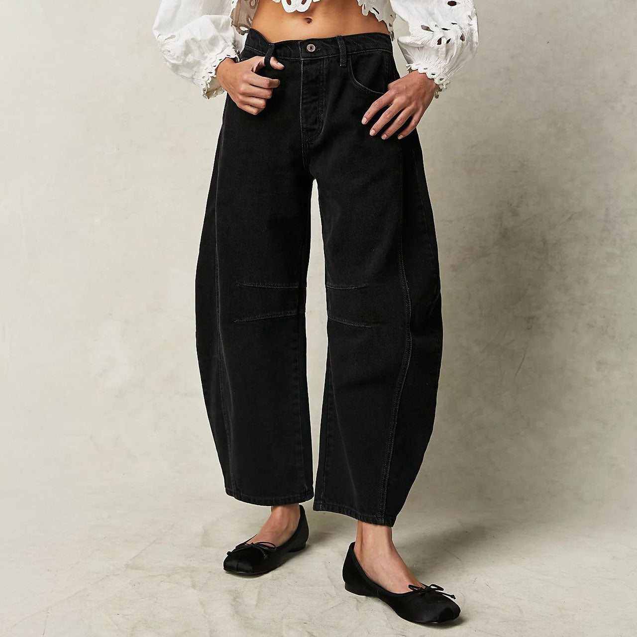 Caroline Wide-Leg Panel Jeans