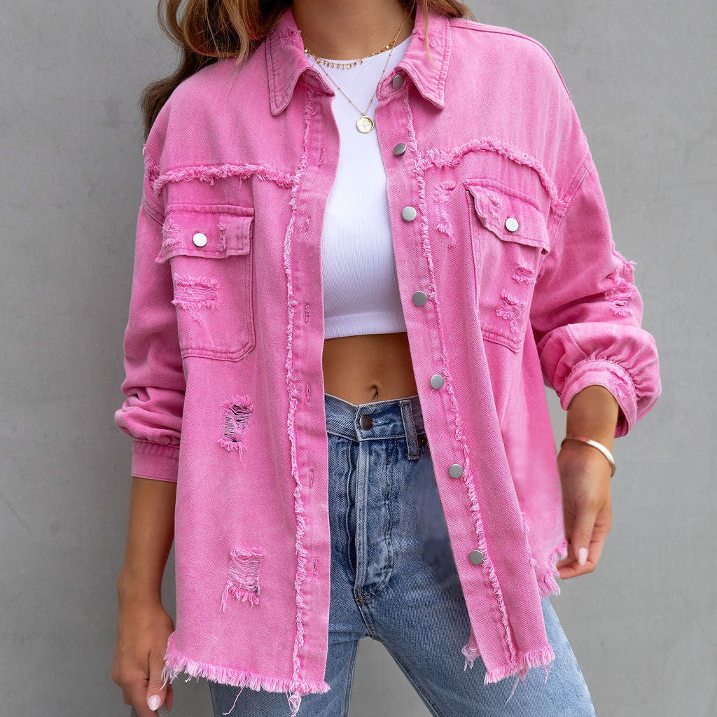 Mia Distressed Denim Jacket