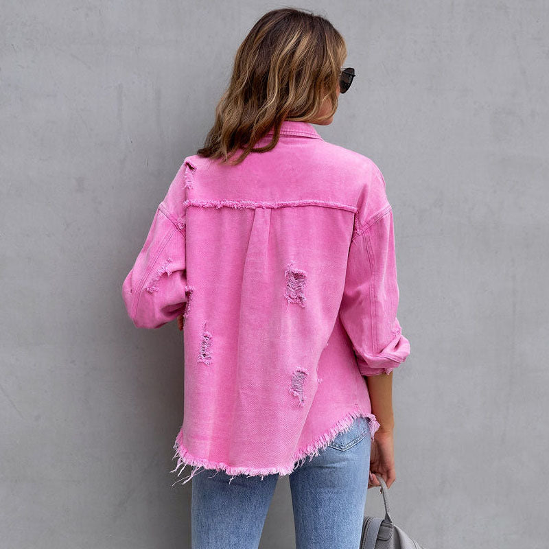 Mia Distressed Denim Jacket