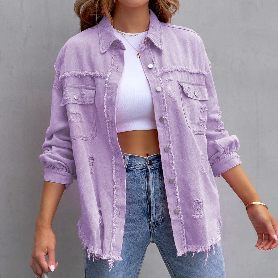 Mia Distressed Denim Jacket