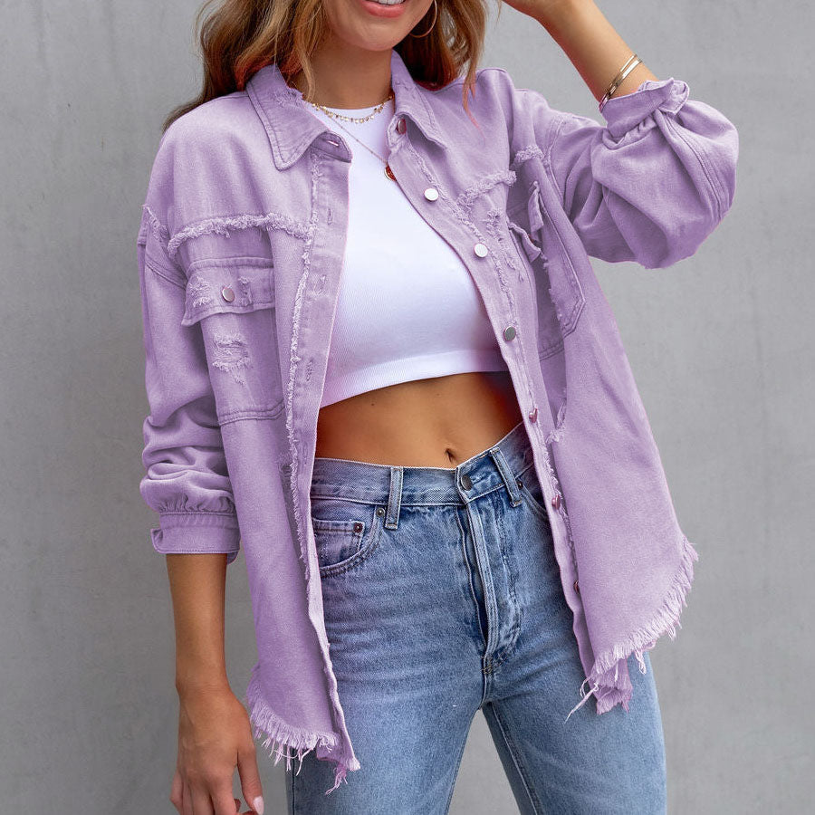 Mia Distressed Denim Jacket