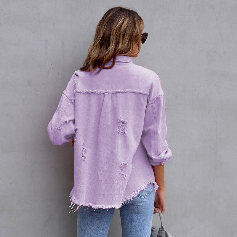 Mia Distressed Denim Jacket