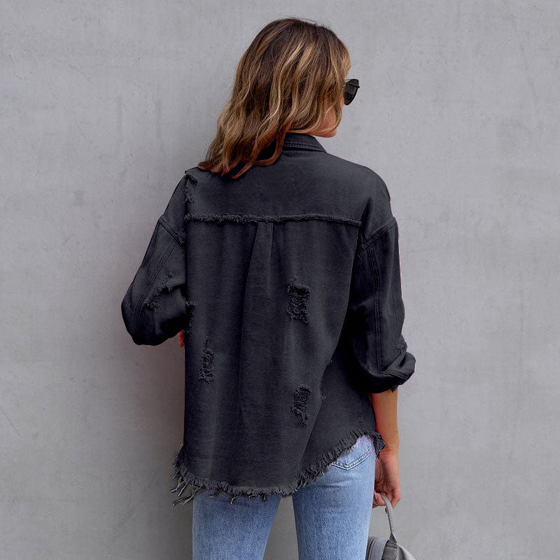 Mia Distressed Denim Jacket