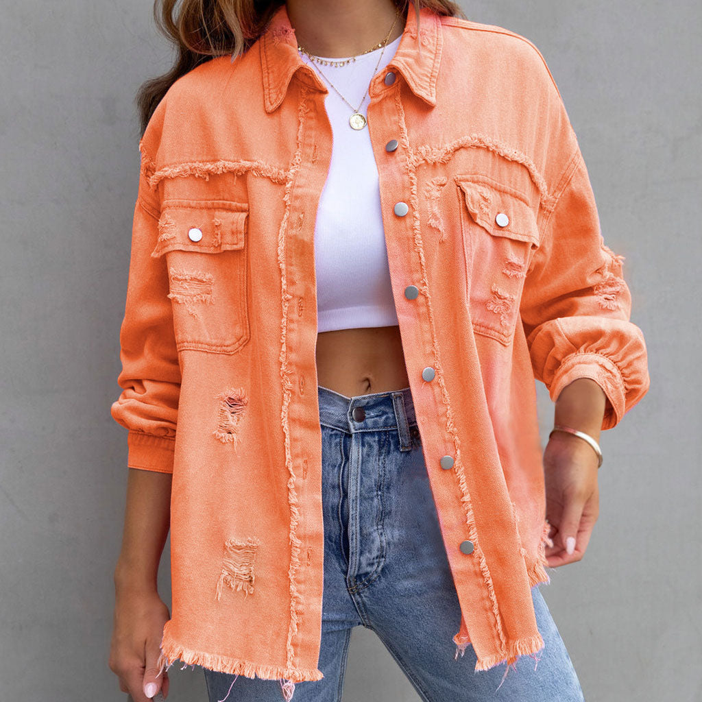 Mia Distressed Denim Jacket