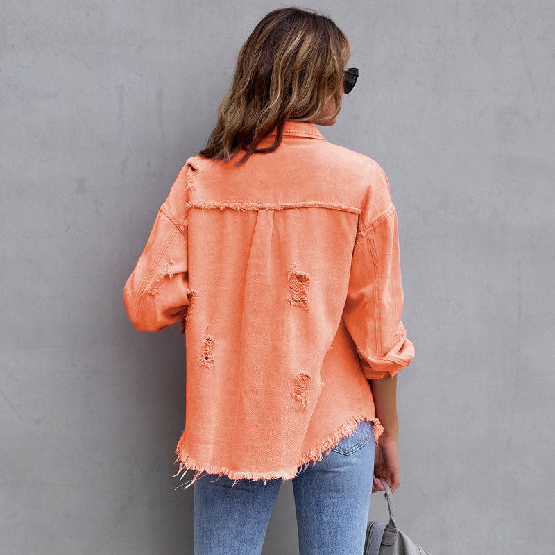 Mia Distressed Denim Jacket