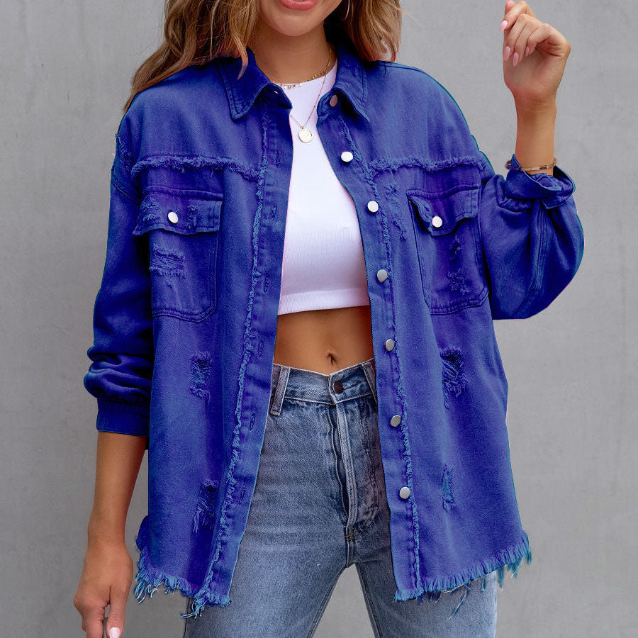 Mia Distressed Denim Jacket
