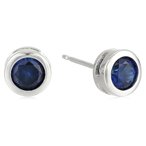 Pendientes Studs Bisel Zafiro | Golden Blanco
