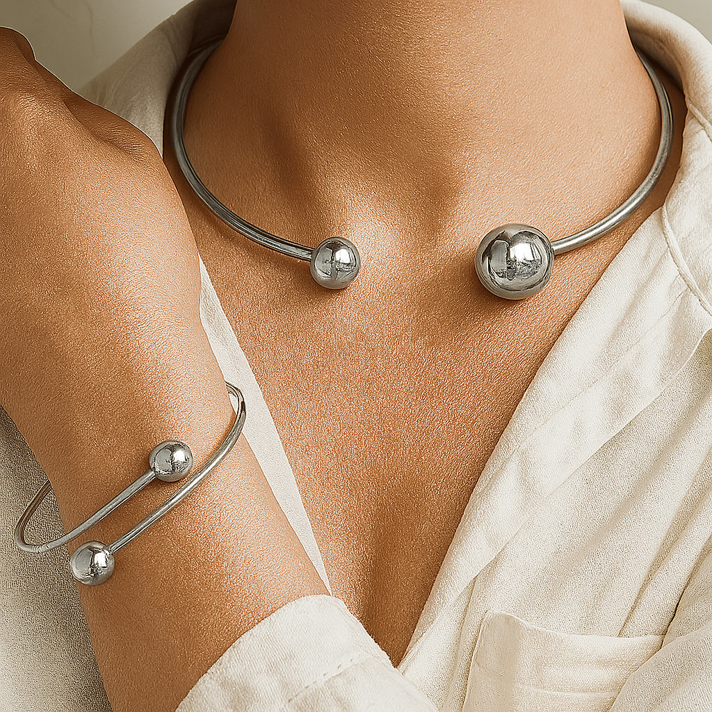Set Collar y Pulsera Minimalista Glow | Golden