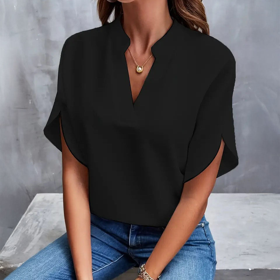 Sophia Draped V-Neck Blouse