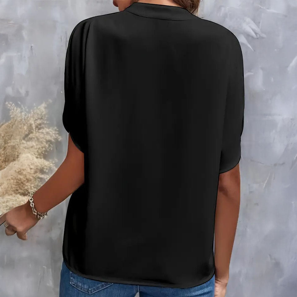 Sophia Draped V-Neck Blouse