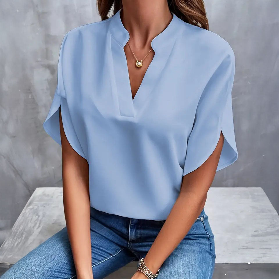 Sophia Draped V-Neck Blouse