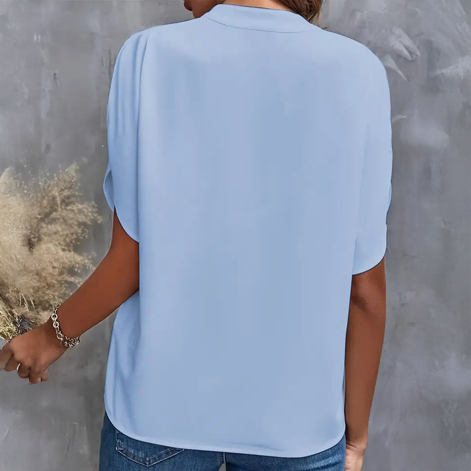 Sophia Draped V-Neck Blouse