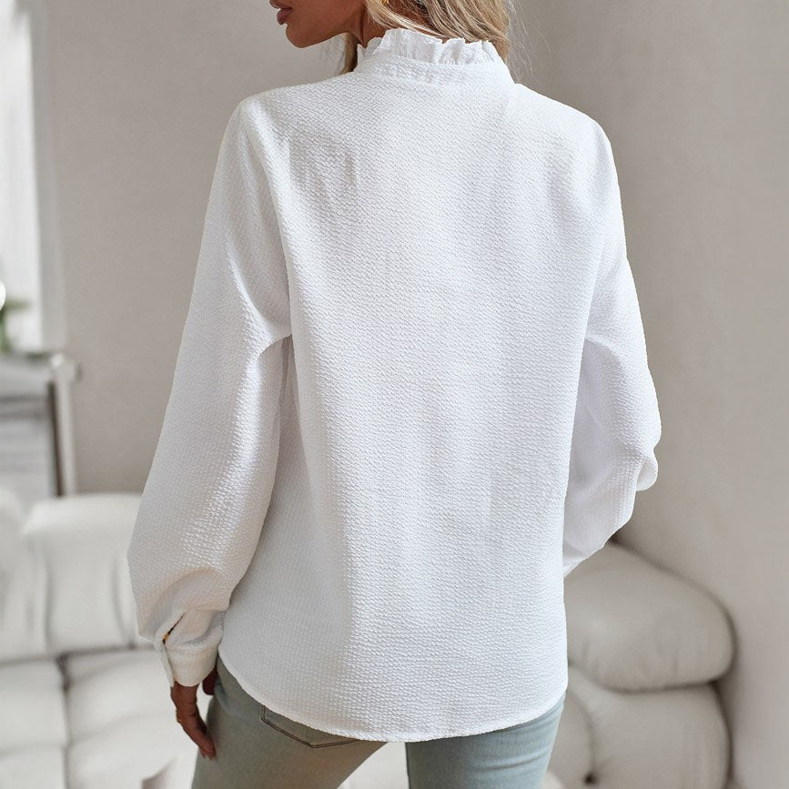 Olivia Cotton Ruffle Blouse