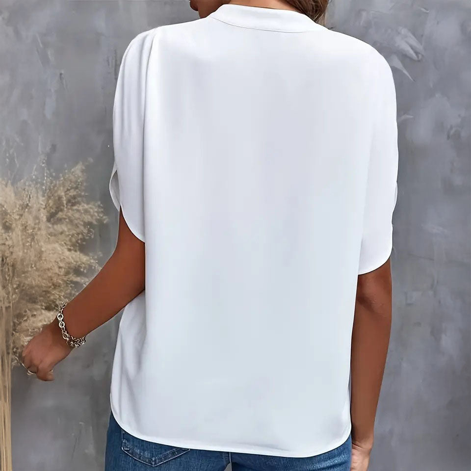 Sophia Draped V-Neck Blouse