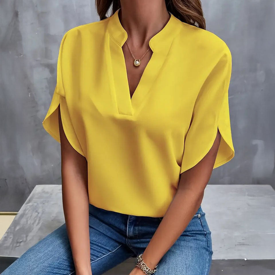 Sophia Draped V-Neck Blouse