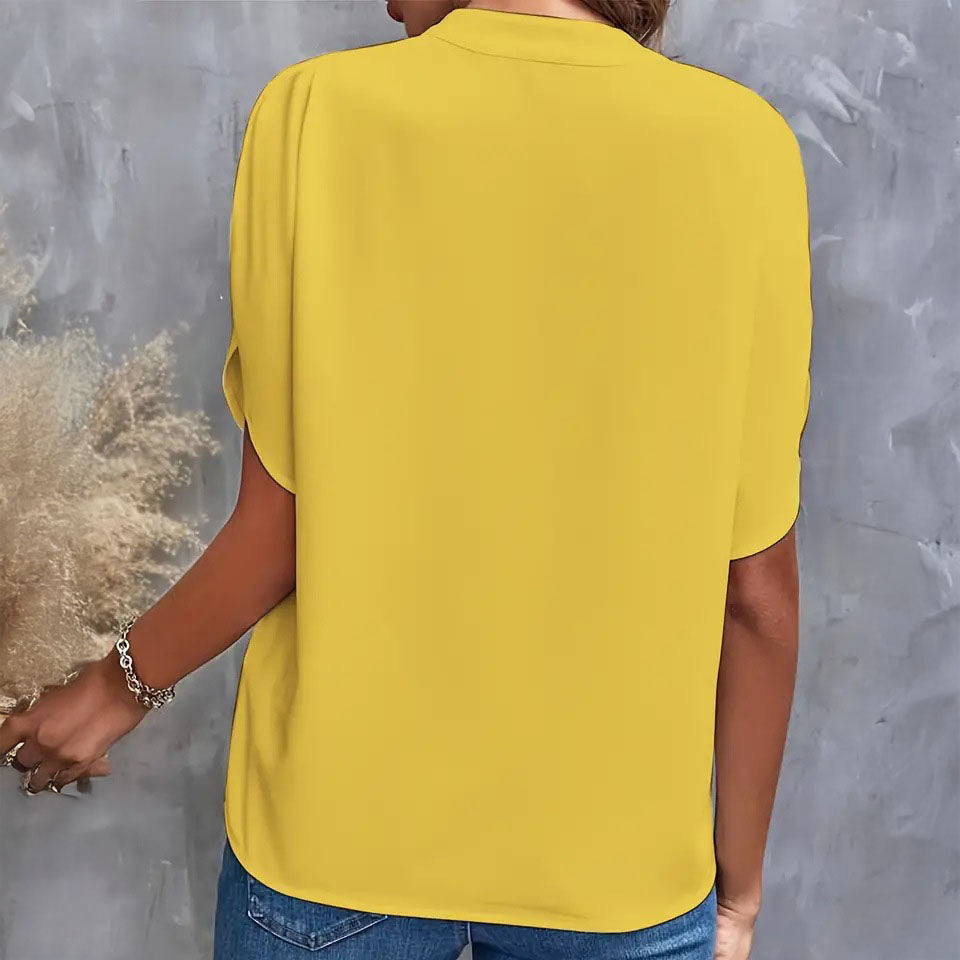 Sophia Draped V-Neck Blouse