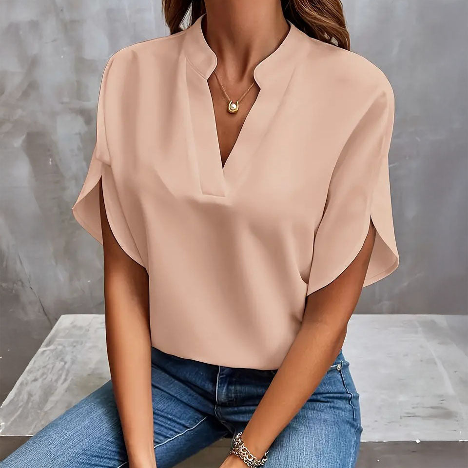 Sophia Draped V-Neck Blouse