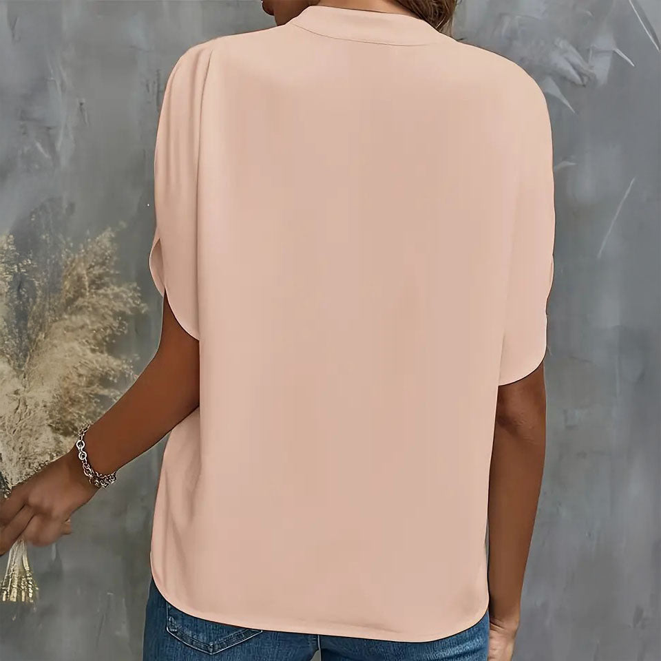 Sophia Draped V-Neck Blouse