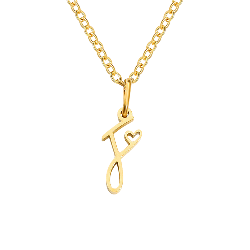 Collar con Inicial de Corazón | Golden (6/26)