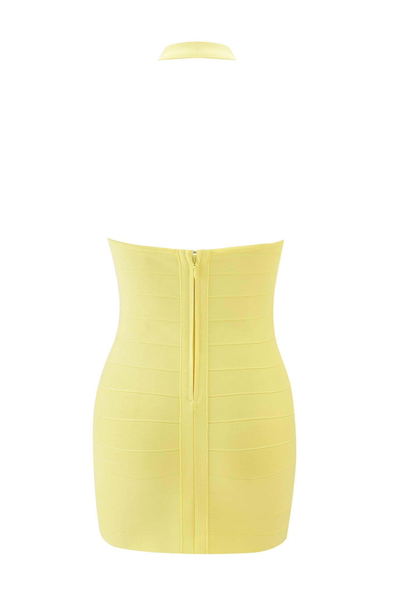 VESTIDO MINI AIDEN CON ESTRIAS -  AMARILLO CLARO