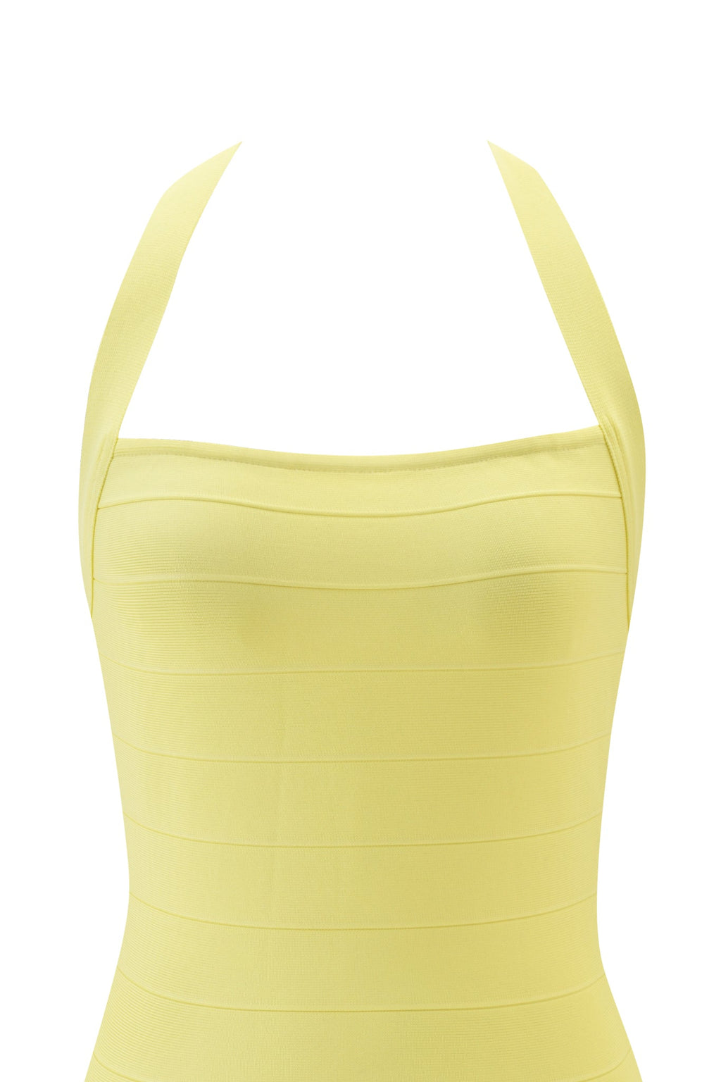 VESTIDO MINI AIDEN CON ESTRIAS -  AMARILLO CLARO