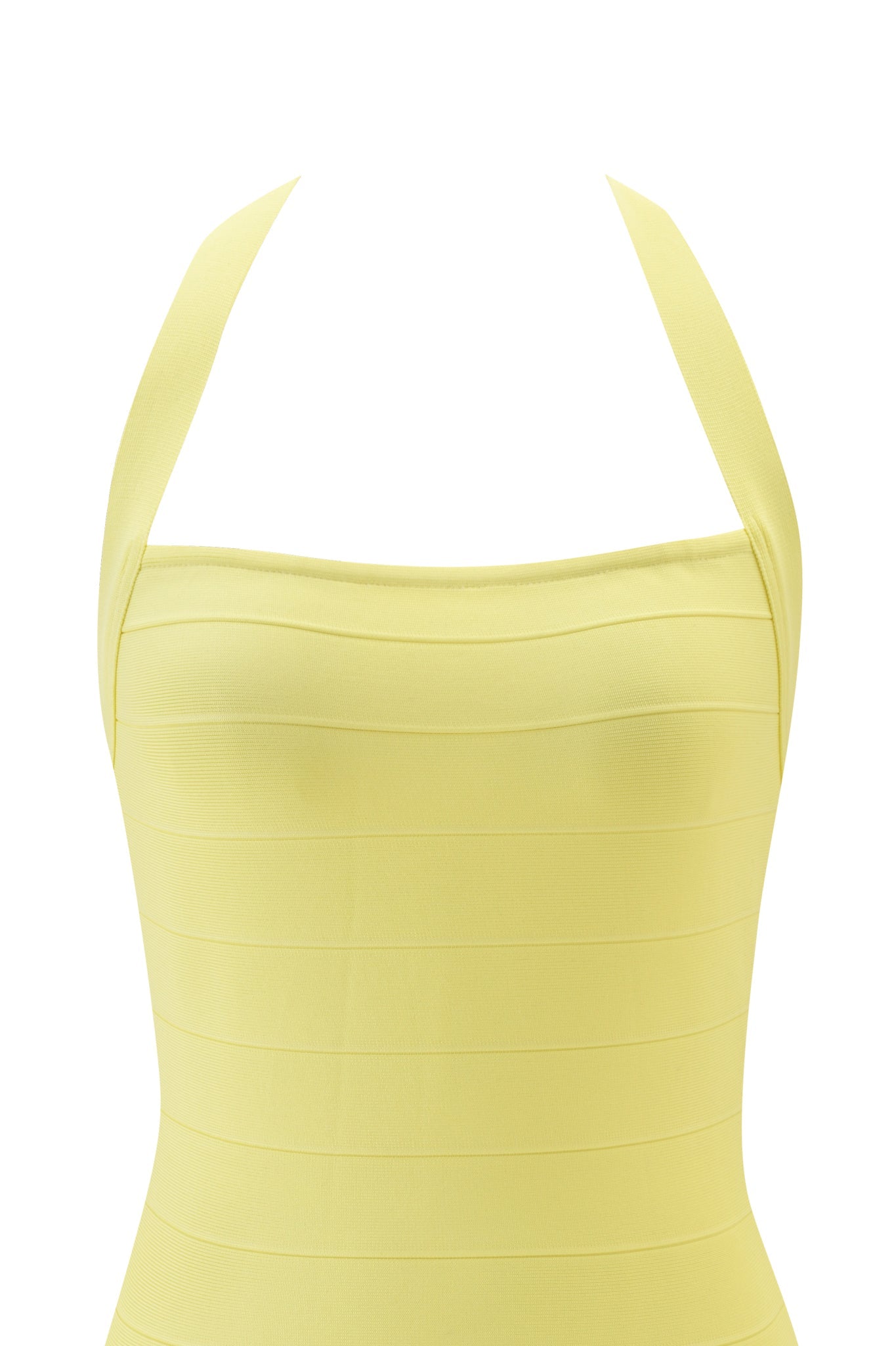 VESTIDO MINI AIDEN CON ESTRIAS -  AMARILLO CLARO