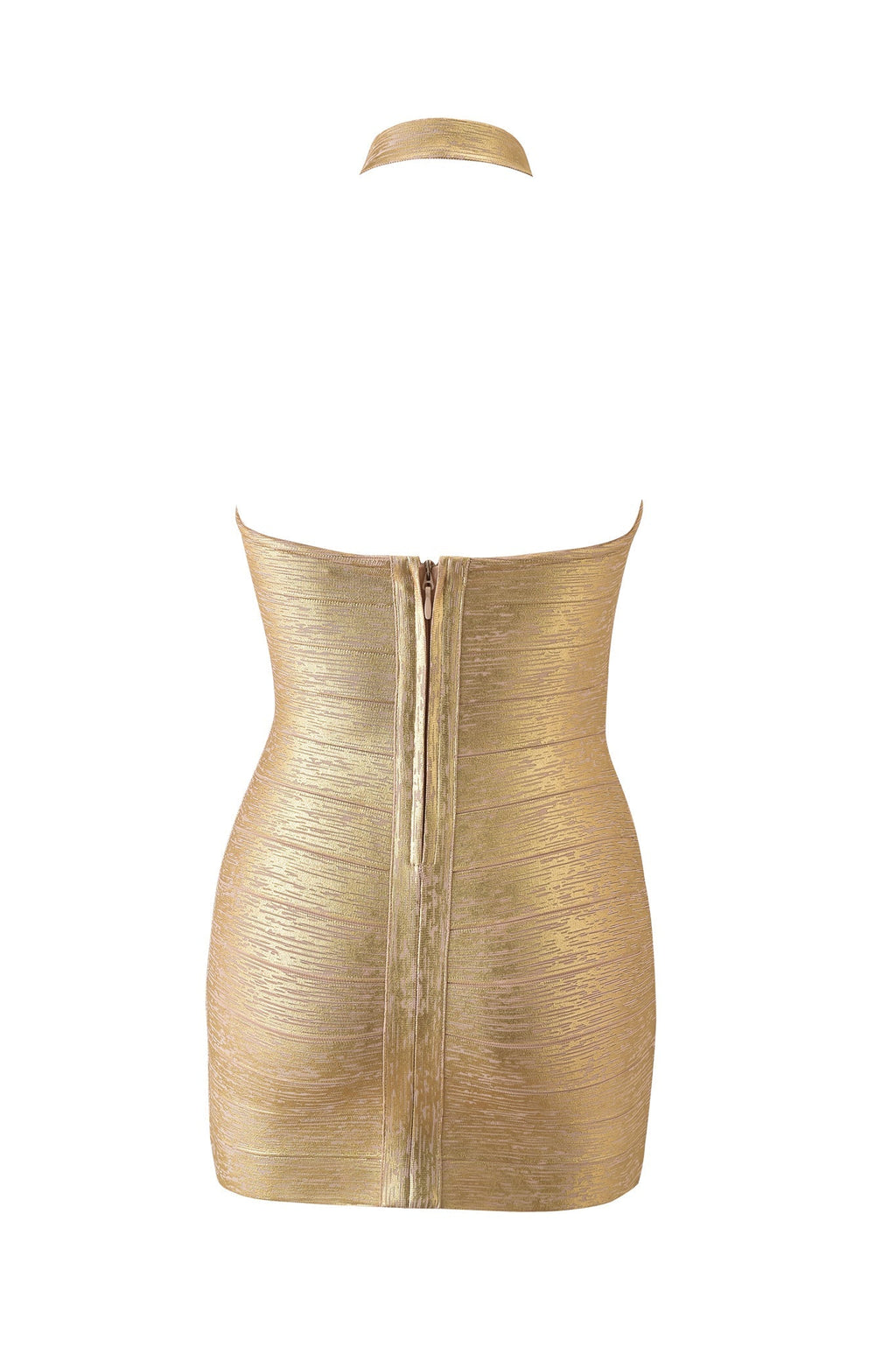 VESTIDO MINI CON LIGAS AIDEN PLATINUM - DORADO