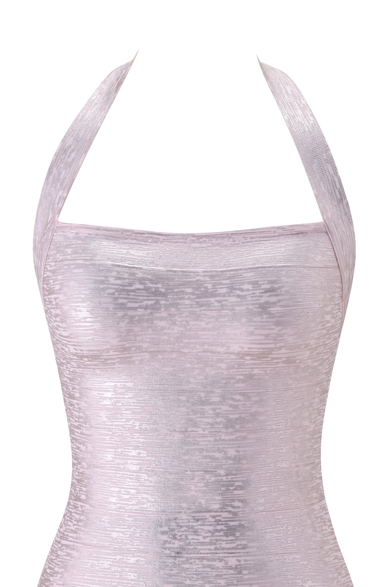 AIDEN PLATINUM BANDAGE MINI DRESS - PINK PEARL