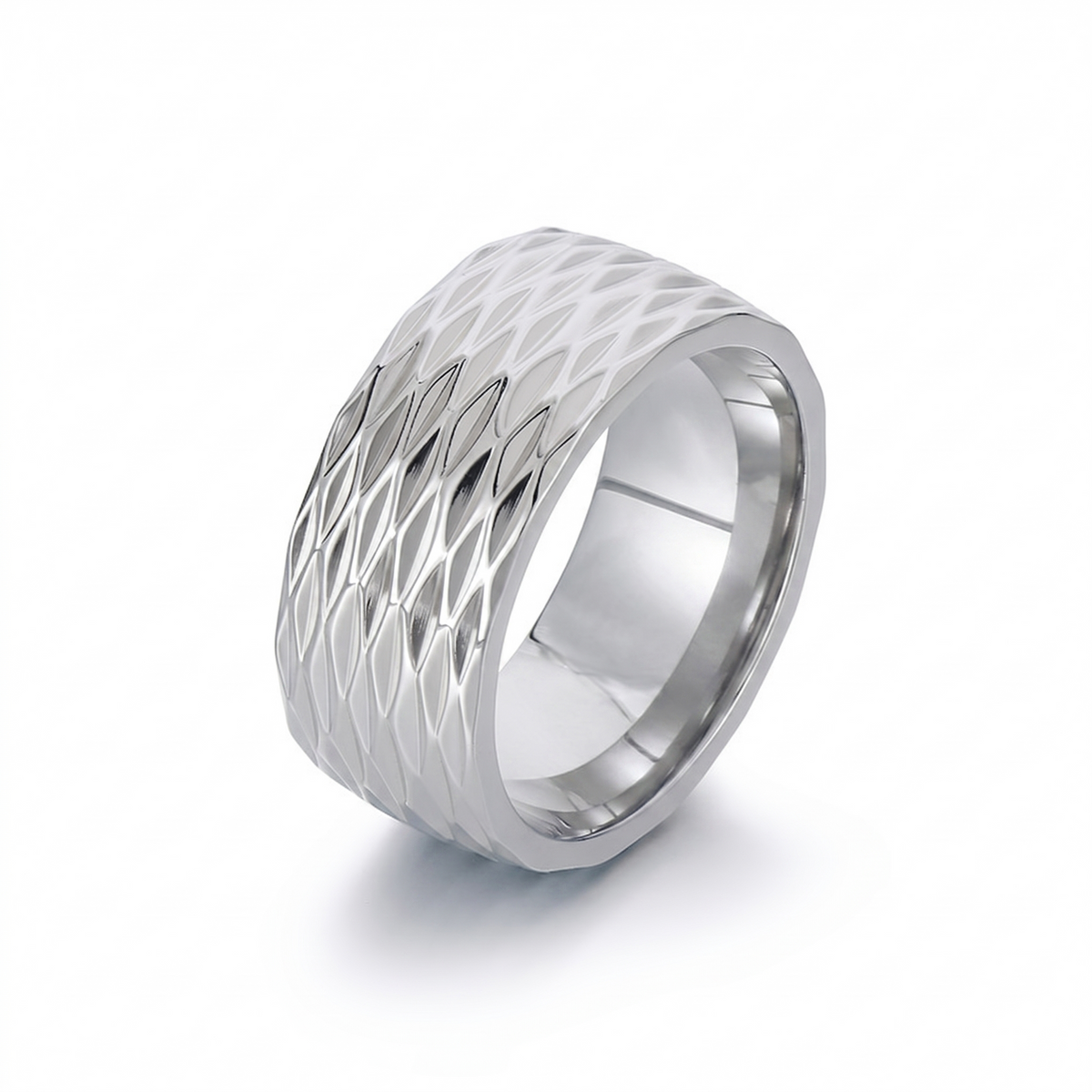 Kaelis Grid Band Ring | Golden Blanco
