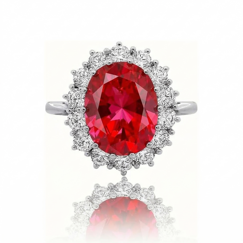 Anillo Corona Escarlata Rubí | Golden Blanco