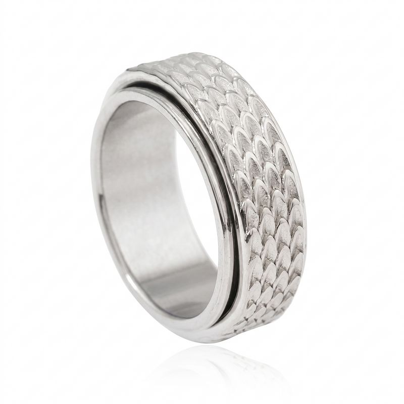 Toren Scale Spinner Ring | Golden Blanco (1/2)