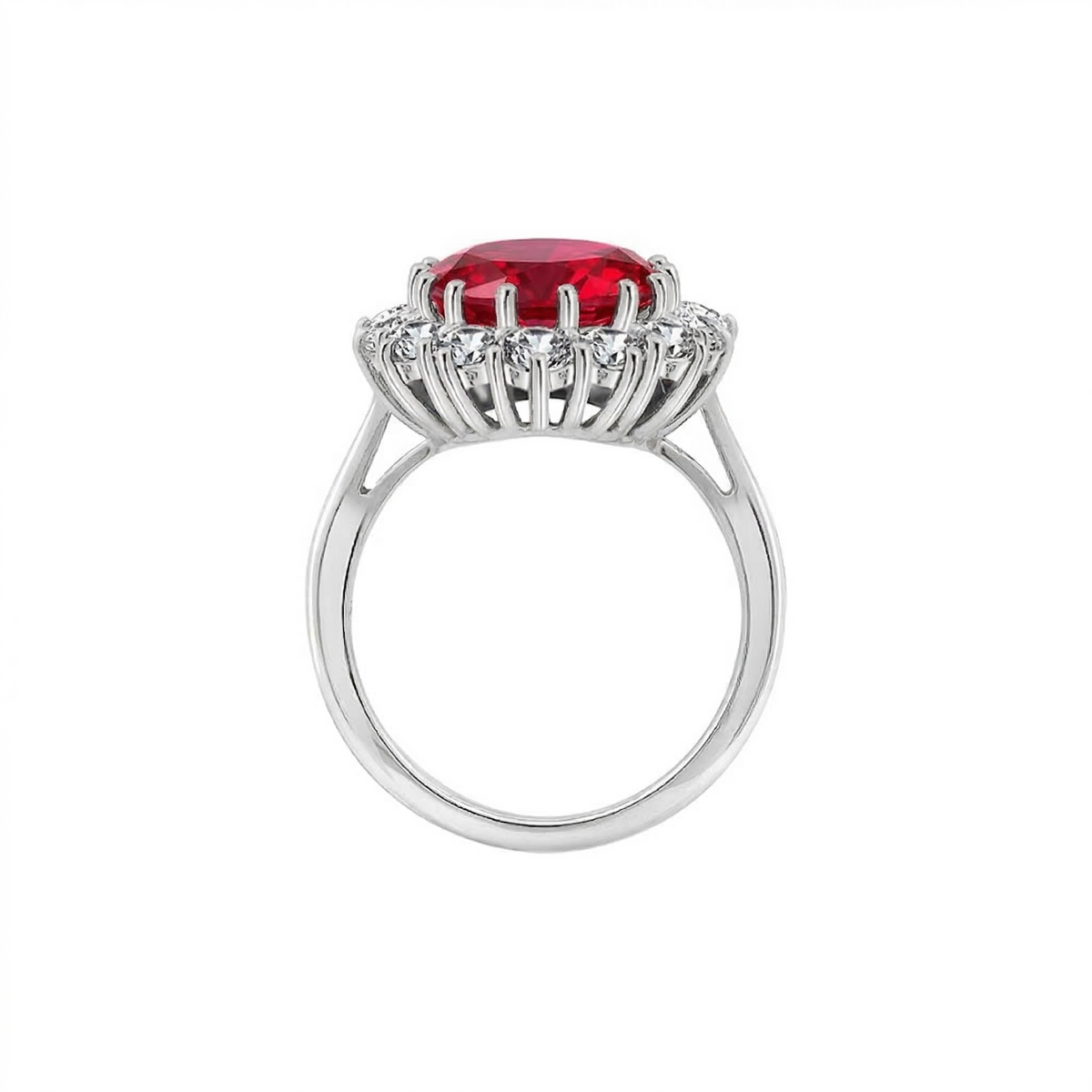 Anillo Corona Escarlata Rubí | Golden Blanco