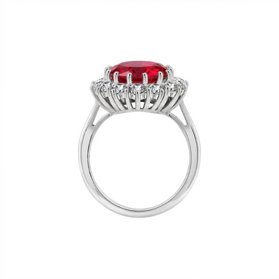 Anillo Corona Escarlata Rubí | Golden Blanco (3/3)