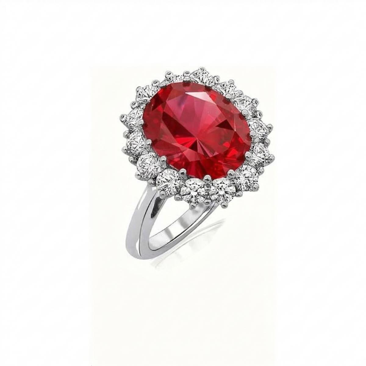 Anillo Corona Escarlata Rubí | Golden Blanco