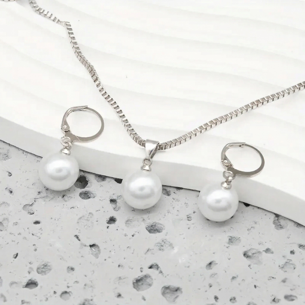 Golden Grace Pearl Jewelry Set | Golden Blanco