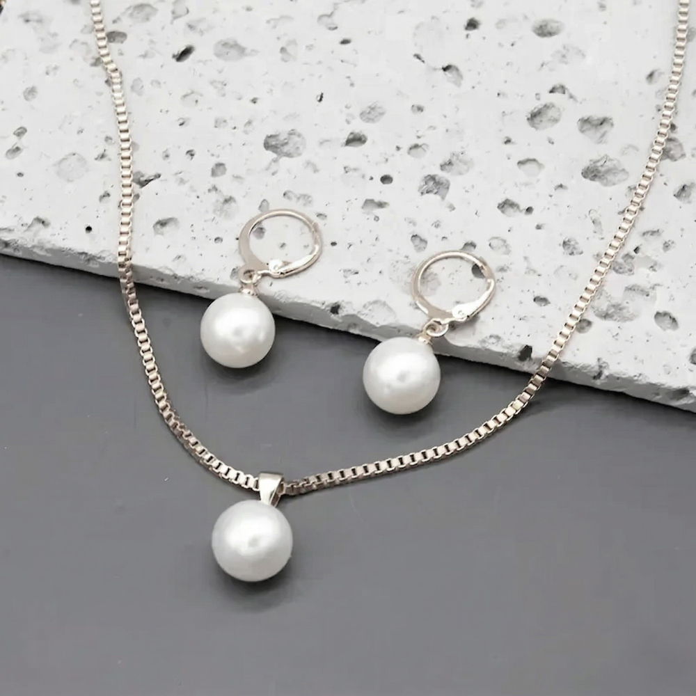 Golden Grace Pearl Jewelry Set | Golden Blanco