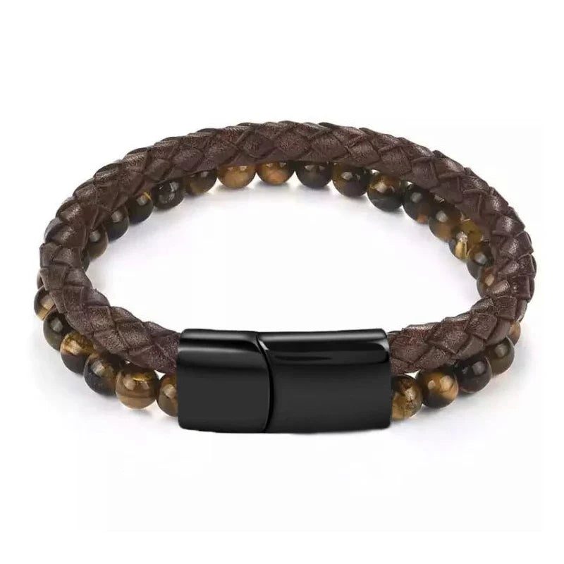 Orion Leather Bead Bracelet