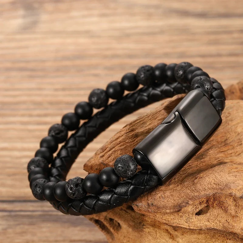 Orion Leather Bead Bracelet