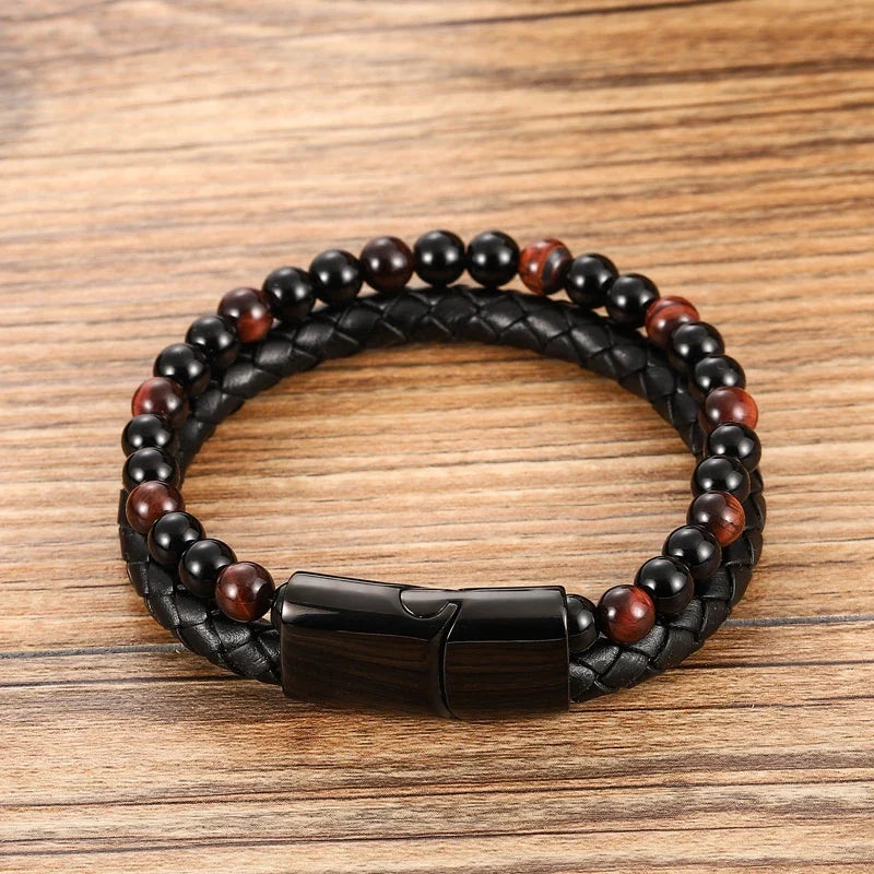 Orion Leather Bead Bracelet