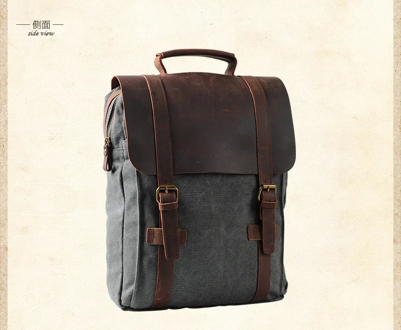 Ryder Canvas Leather Backpack