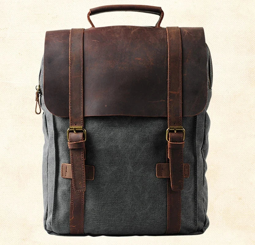 Ryder Canvas Leather Backpack