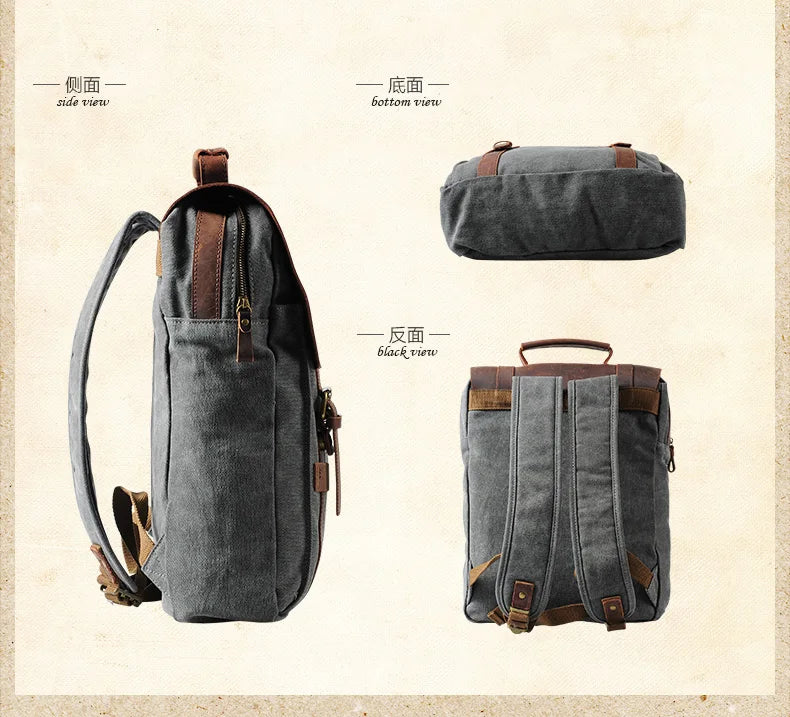 Ryder Canvas Leather Backpack