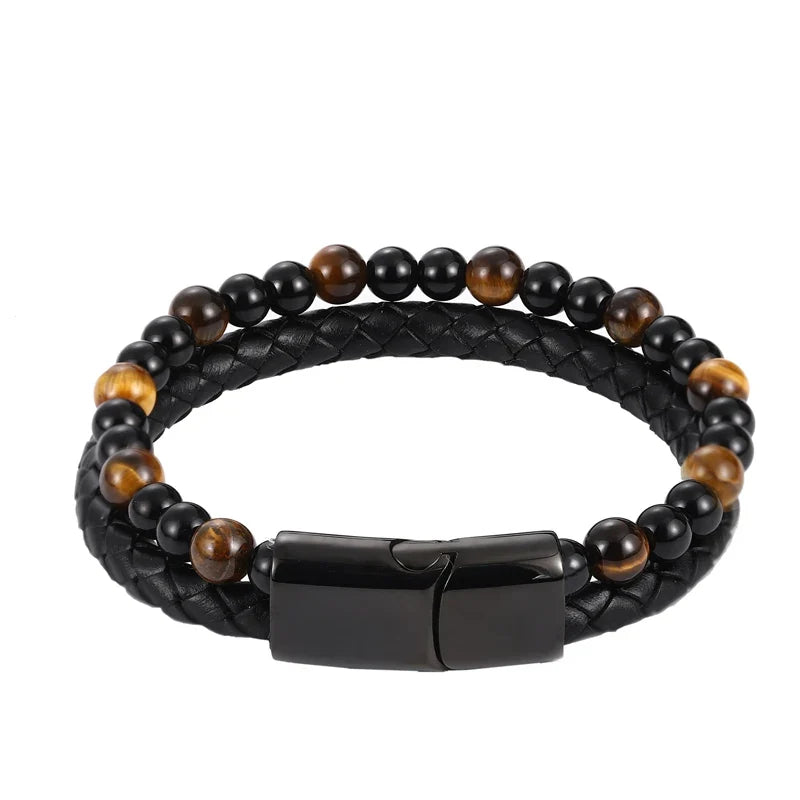 Orion Leather Bead Bracelet