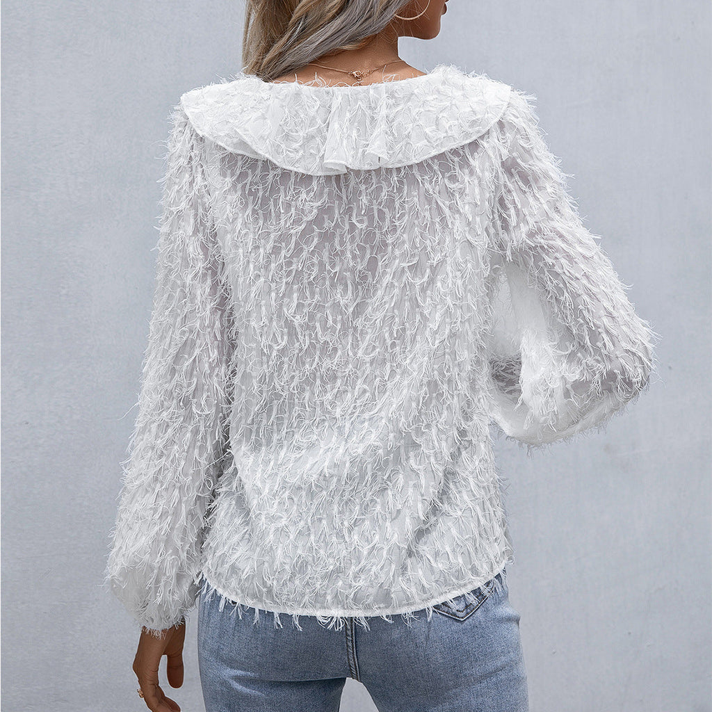 Lily Feathered Ruffle Top