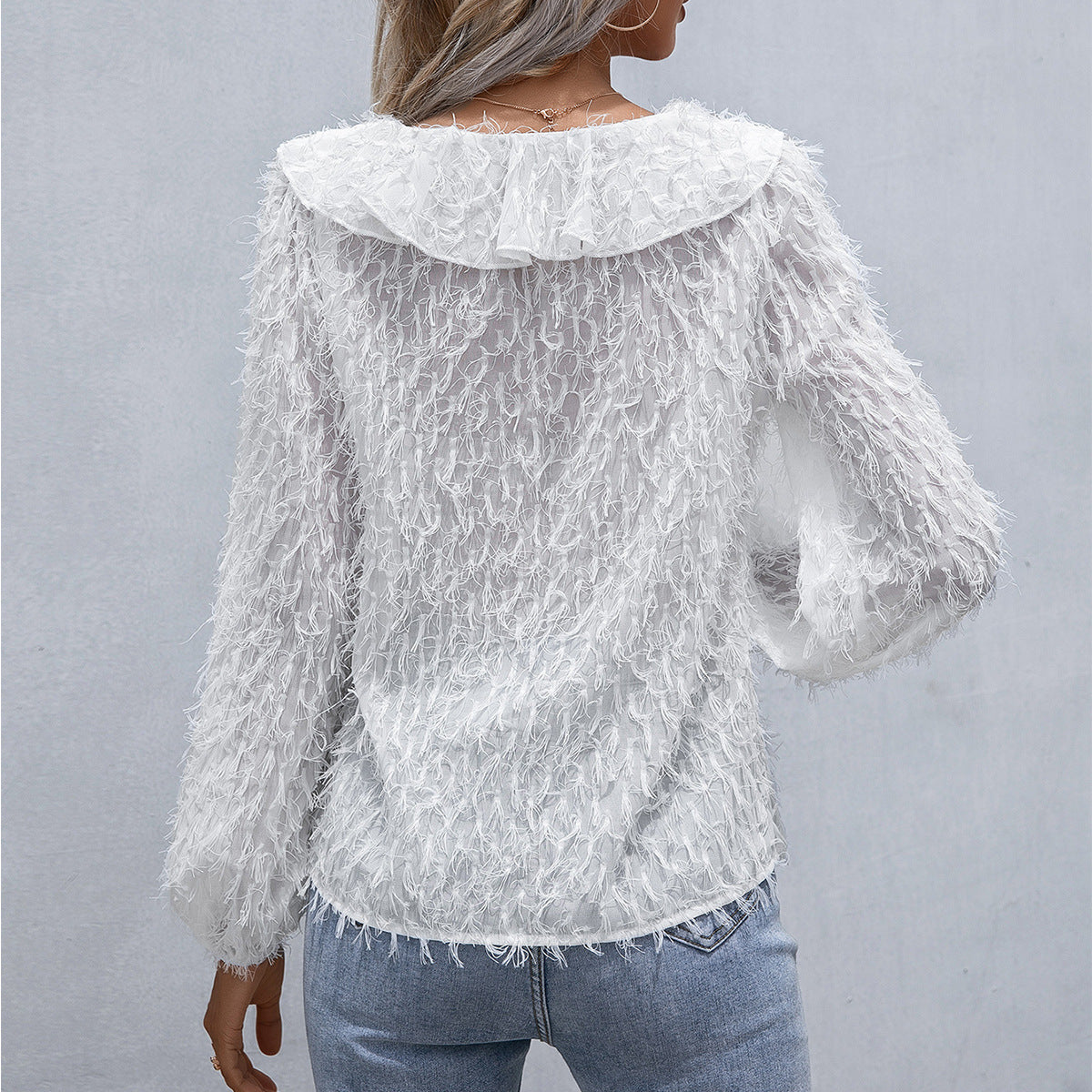 Lily Feathered Ruffle Top